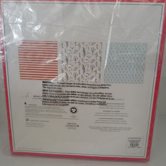 POTTERY BARN: Dr. Seuss™ Organic Muslin Swaddle Set (3) - Picture 3 of 4